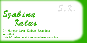 szabina kalus business card